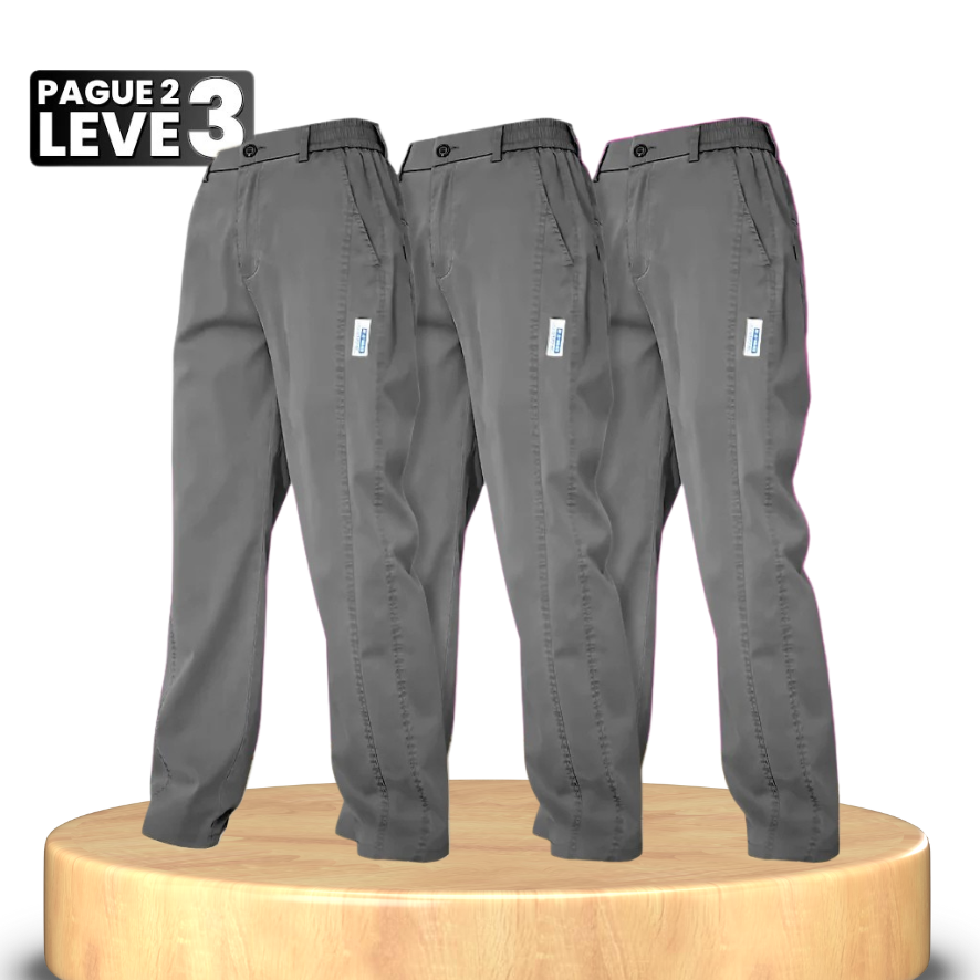 Kit 3 Calças Feminina Aurora - Malha de Seda Gelo e Poliéster