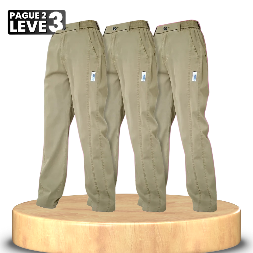 Kit 3 Calças Feminina Aurora - Malha de Seda Gelo e Poliéster